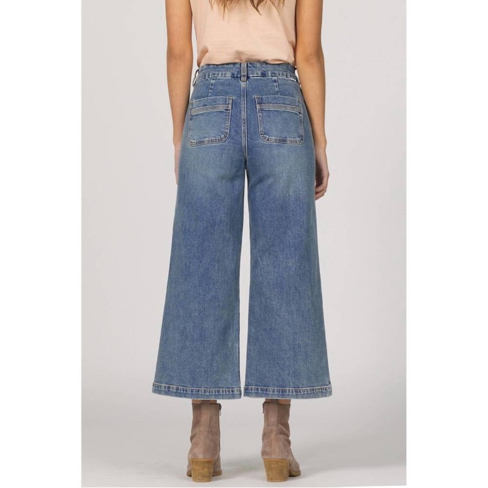 Dear John Audrey Wide Leg Crop Jeans Hight Rise Size 27  Blue